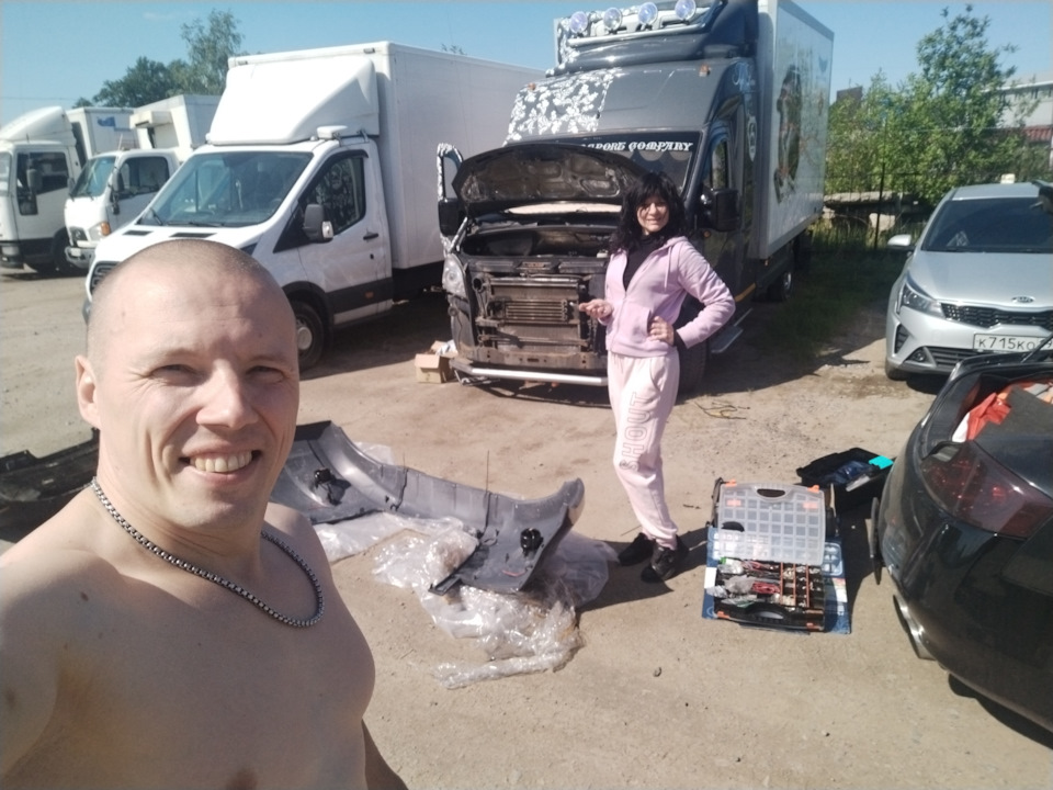 Новый бампер в цвет и туманки Salman. — ГАЗ Газель Next, 4,3 л, 2014 ...