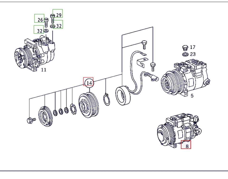 Шум компрессора кондиционера в W463 — Mercedes-Benz G-Class (W463), 3,2 ...