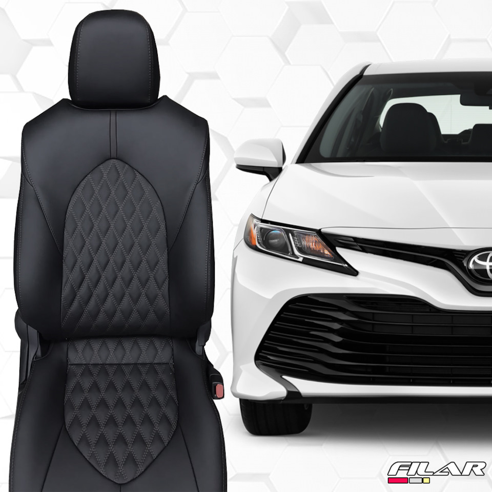 Каркасные чехлы экокожа Nappa двойной ромб на Toyota Camry 70 — FILAR ...