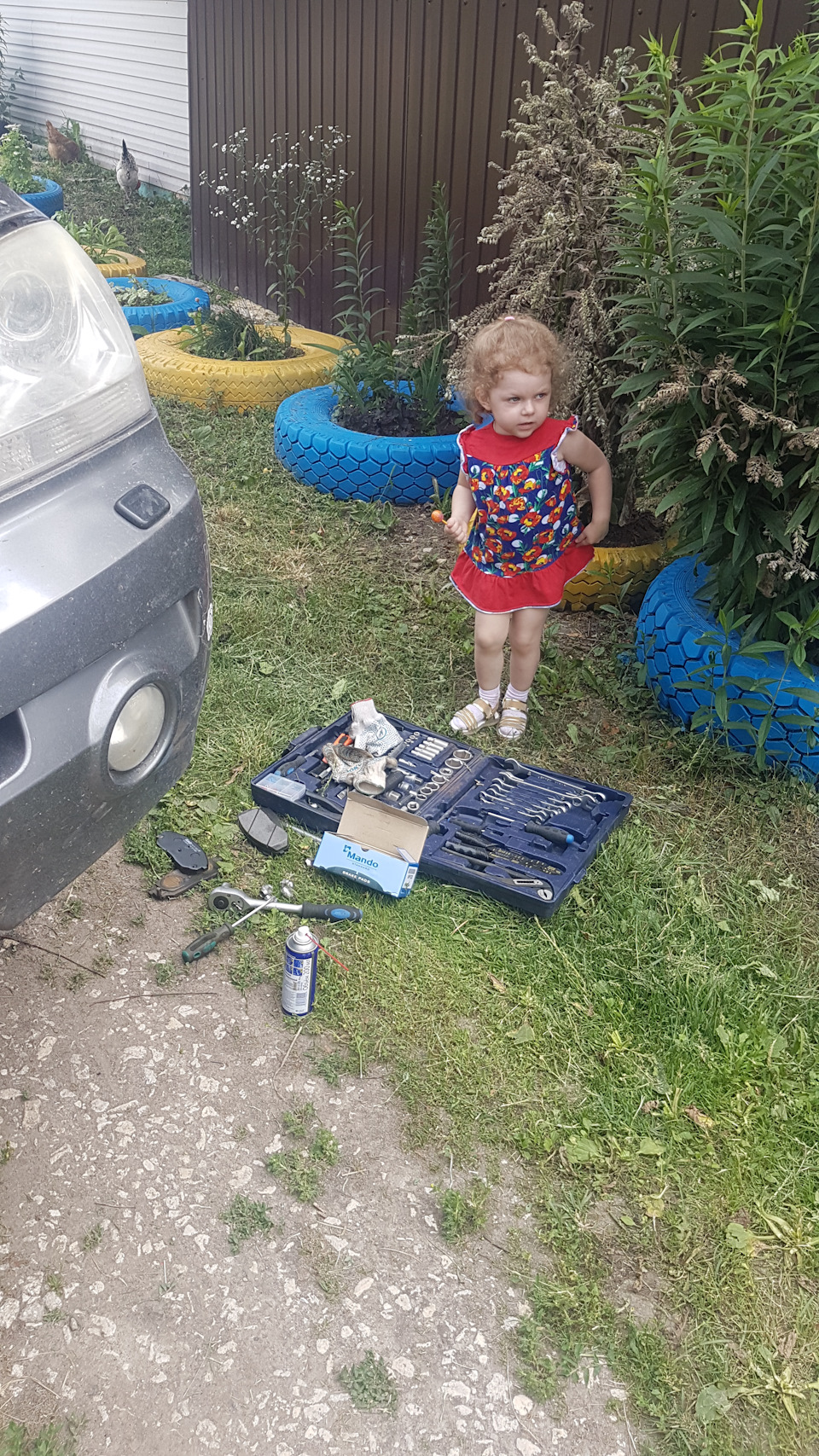 Замена передних колодок. — KIA Sorento (1G), 2,4 л, 2006 года | своими ...