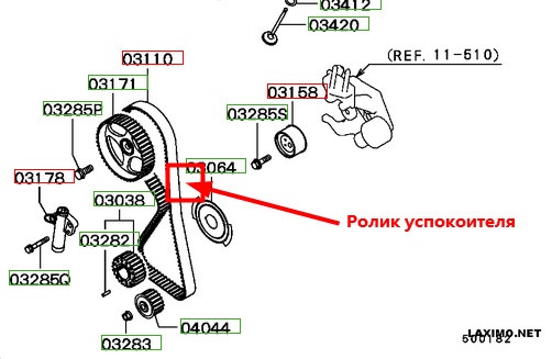 Как подтянуть ремень генератора на митсубиси спейс стар