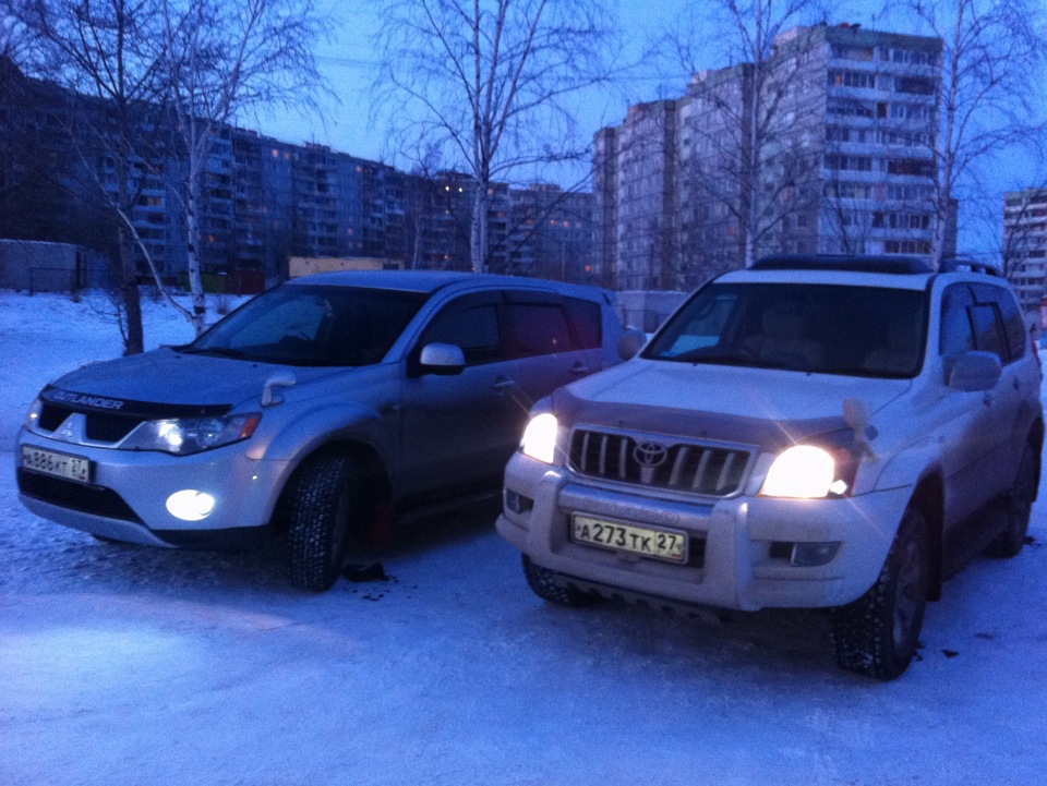 Сравнение размеров с прадо 120:) — Mitsubishi Outlander XL, 2,4 л, 2005 ...