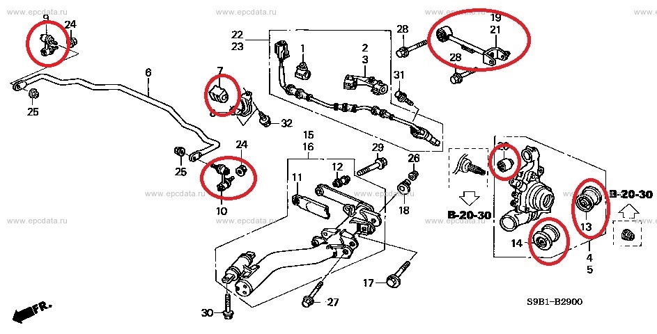 Рычаги подвески Хонда СРВ (стойки стабилизатора, сайлентблоки, кулаки)
