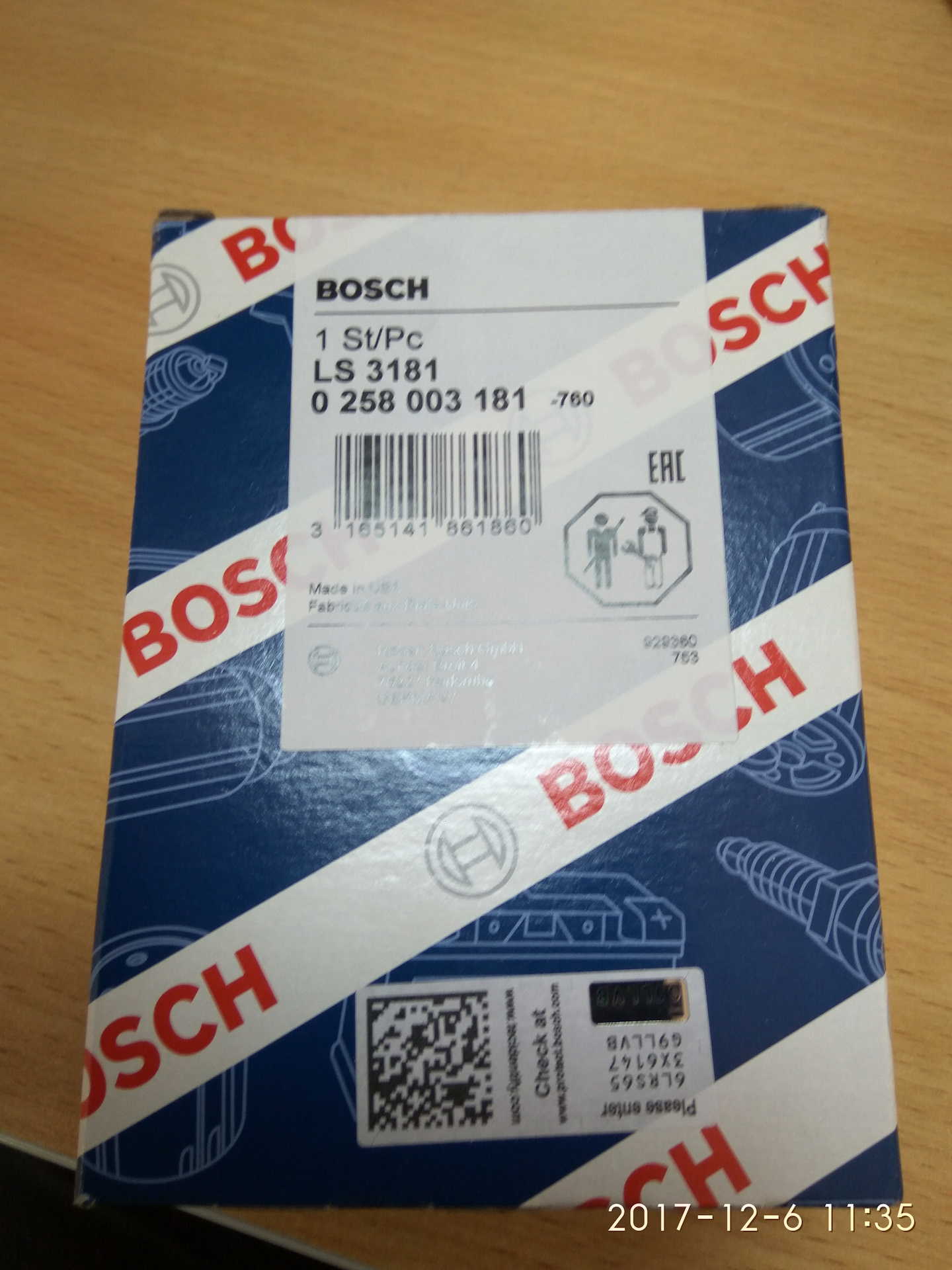 3.258. Bosch 0258003181. Голограмма на запчастях бош. Голограммы бош. Лямбда зонд Bosch 258003181.