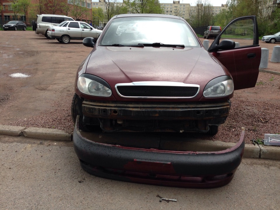 Снял передний бампер и номер засунул под лобовое! — Chevrolet Lanos, 1 ...