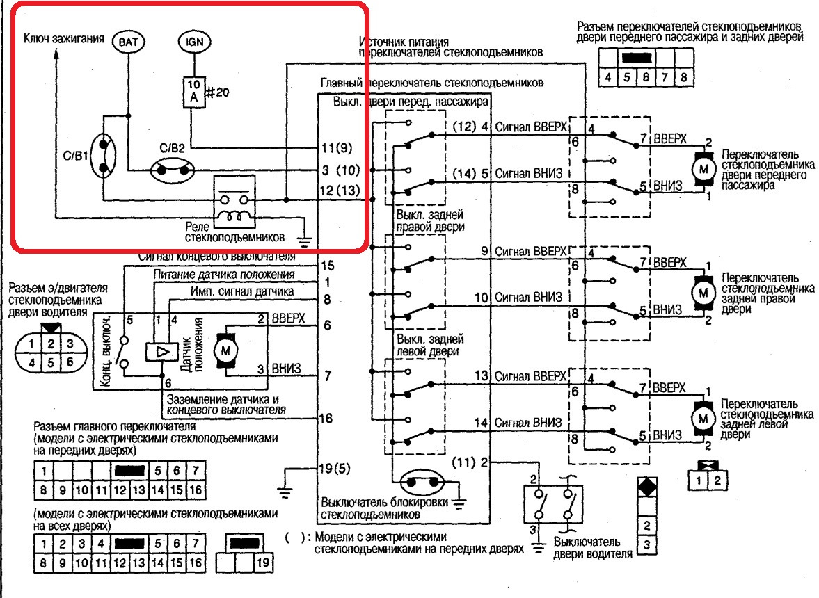 Схема ниссан. Схема стеклоподъемников Ниссан Санни 1992 года. Схема электрооборудования Ниссан управление стеклоподъемниками.