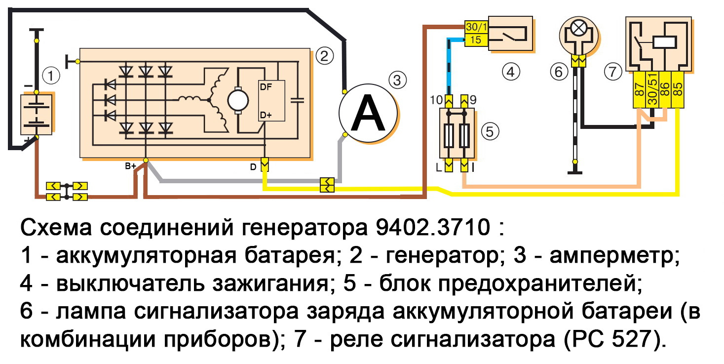 Схема зарядки ваз 21 21. Схема подключения лампы заряда АКБ ВАЗ 2107. Контрольная лампа заряда аккумуляторной батареи ВАЗ 2107. Подключение генератора ВАЗ 2110 схема зарядки. Реле контрольной лампы заряда аккумуляторной батареи ВАЗ 2107 схема.