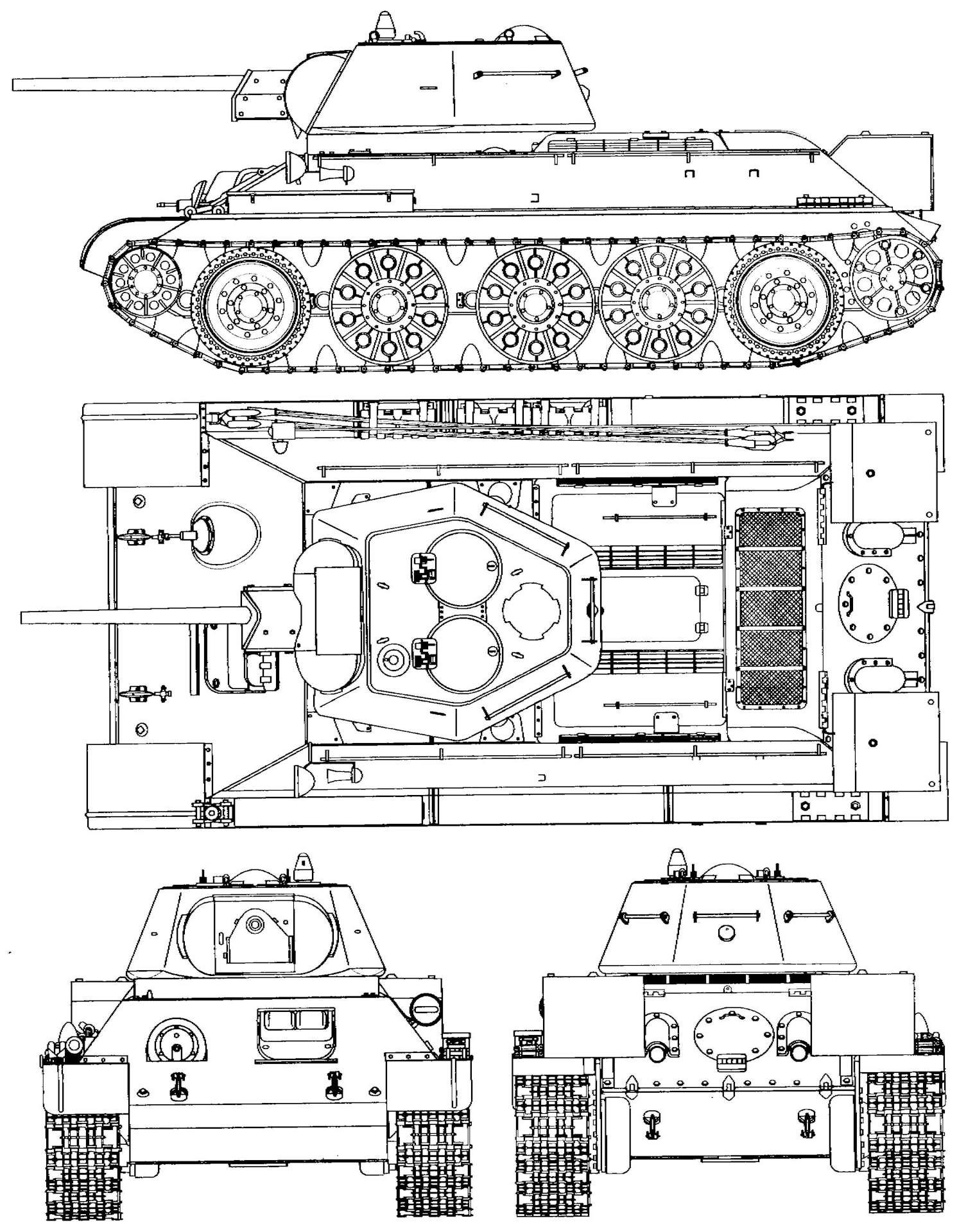 Танк t34 чертеж