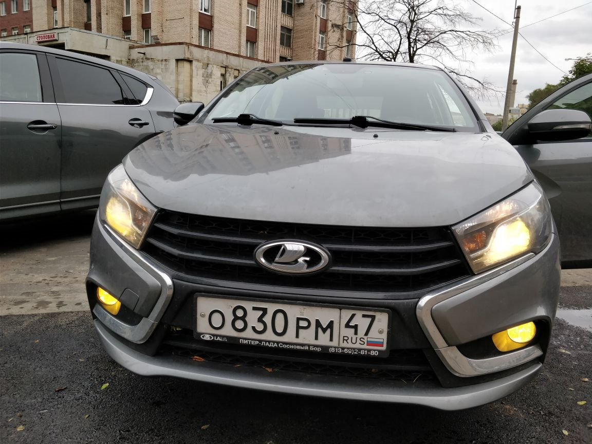 Жёлтое на сером — Lada Vesta, 1,8 л, 2016 года | тюнинг | DRIVE2