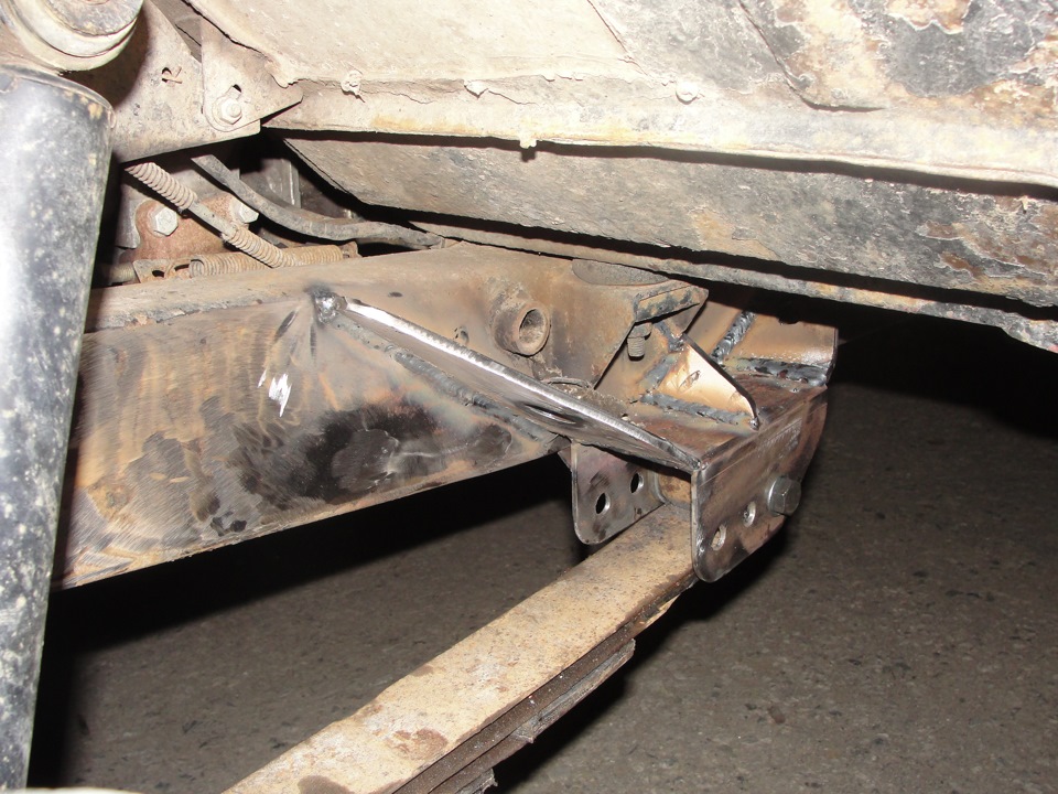 Переход под Волговских рессорах спереди — УАЗ 469, 4,2 л, 1985 года ...