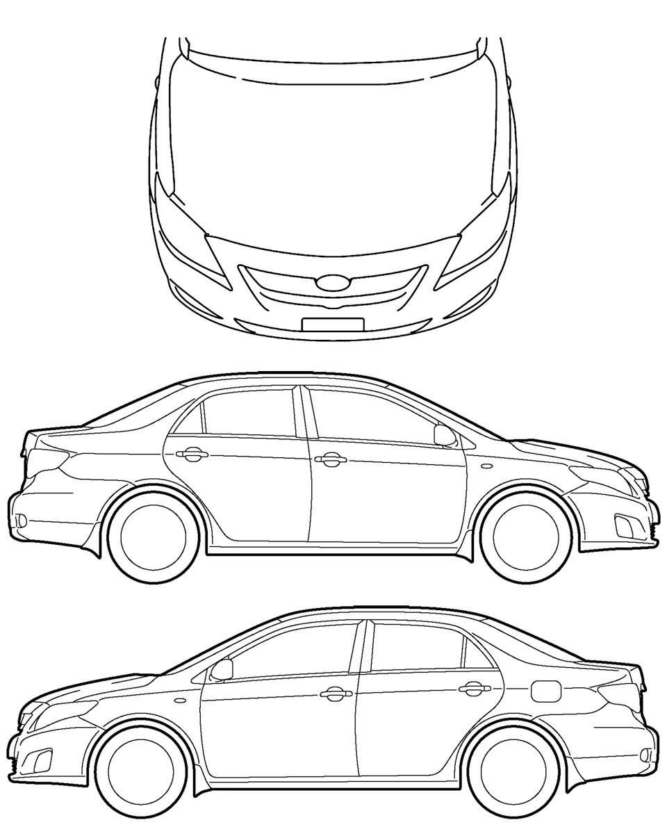 Габариты Toyota Corolla 120 кузов