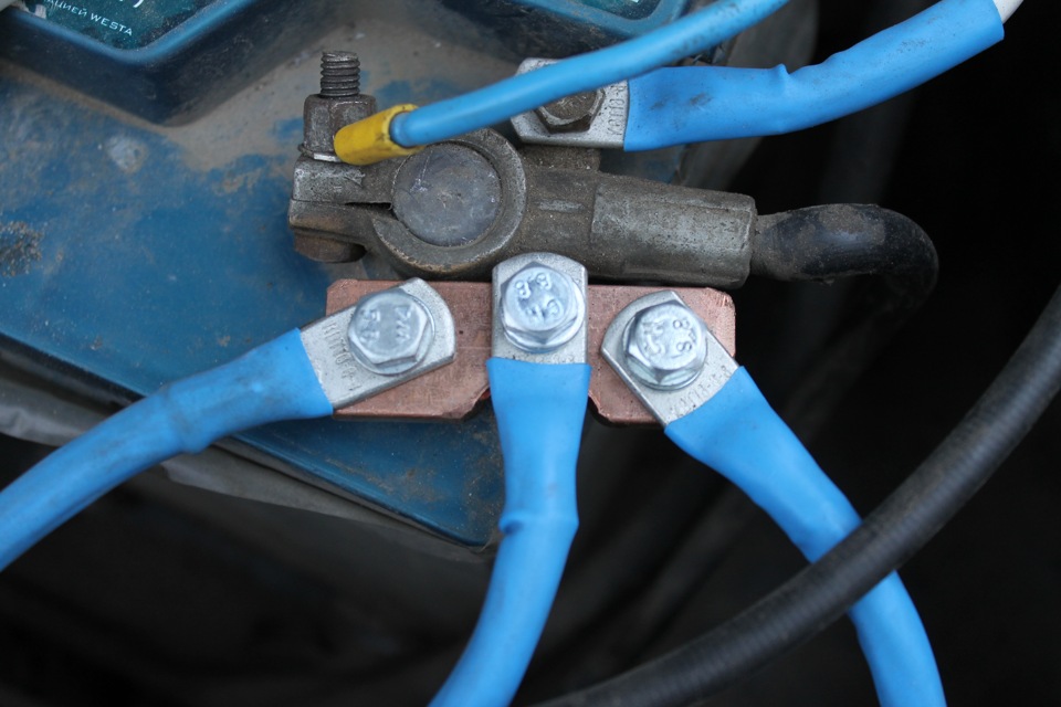 Дополнительная "масса" часть №2 (монтаж) — Lada 2113, 1,6 л, 2005 года ...