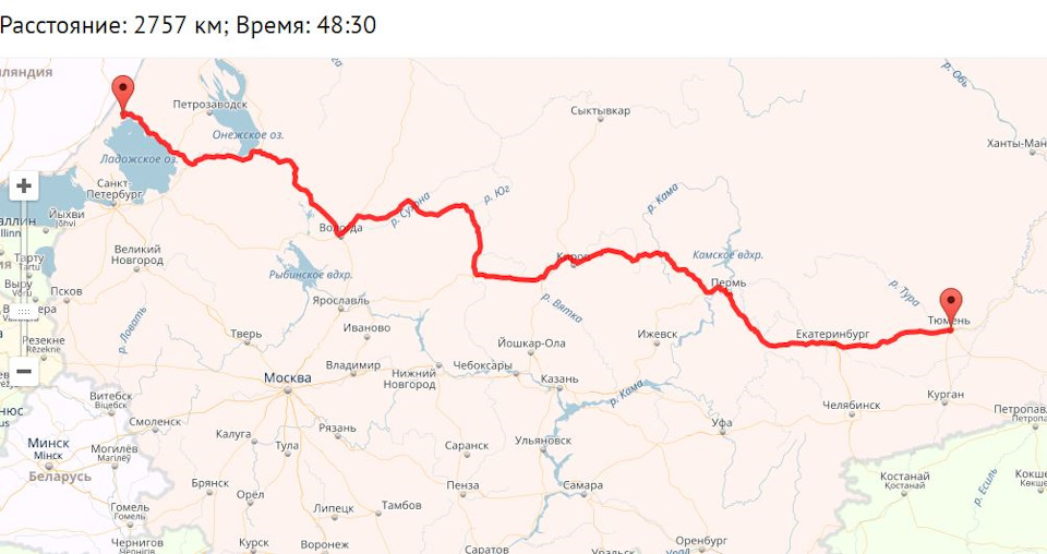 Карта оренбург санкт петербург