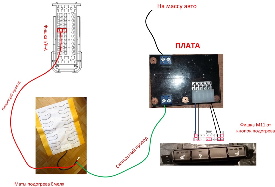 Схема подогрева сидений киа сид jd
