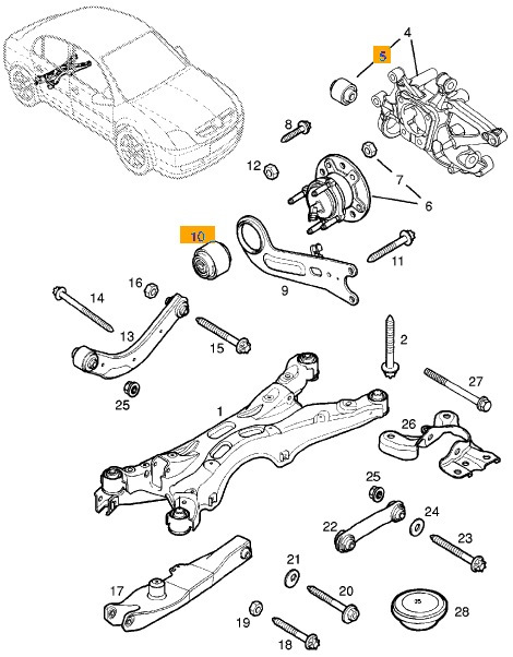 Схема задней подвески opel vectra b