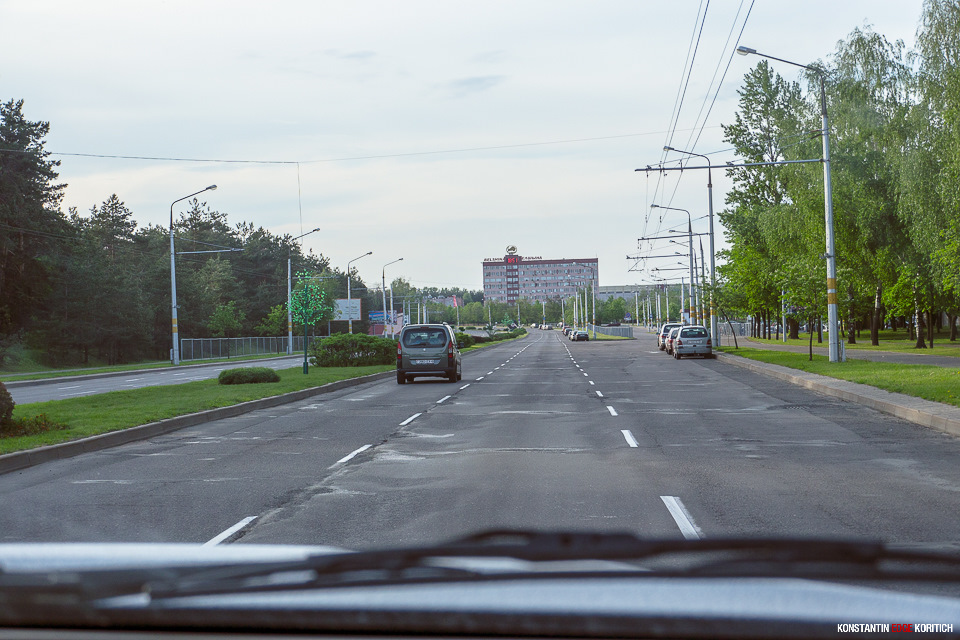 Вот такой большой трафик нас встретил на выезде из Бобруйска в конце рабочего дня — Great Wall Wingle 3