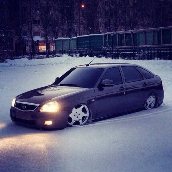 Lada Priora зимой морда