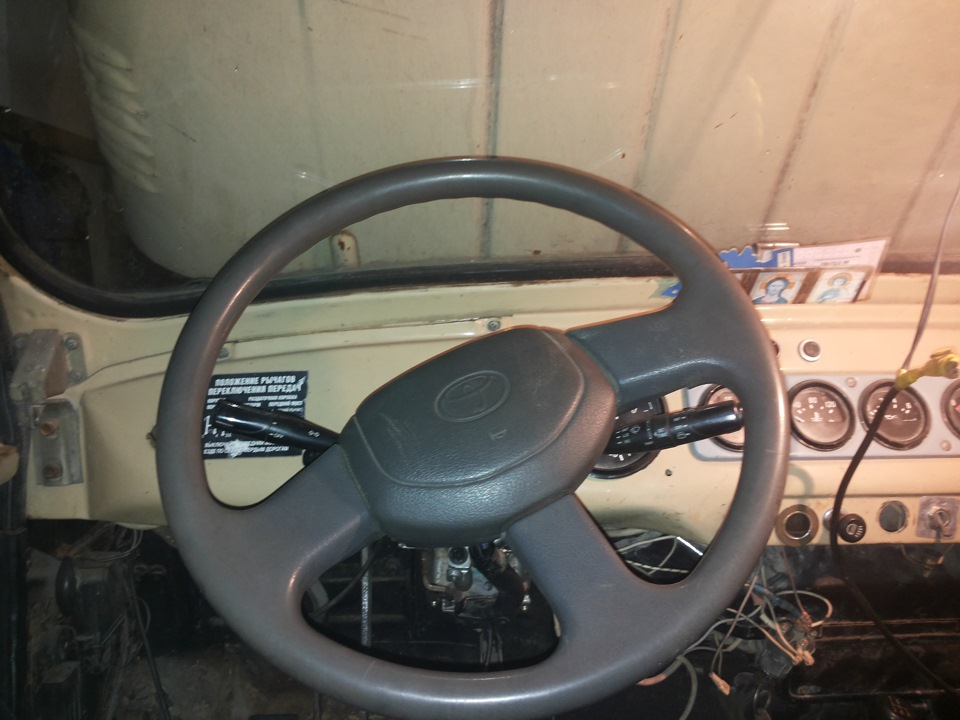 Установка рулевой колонки от Toyota — УАЗ 469, 2,5 л, 1995 года ...