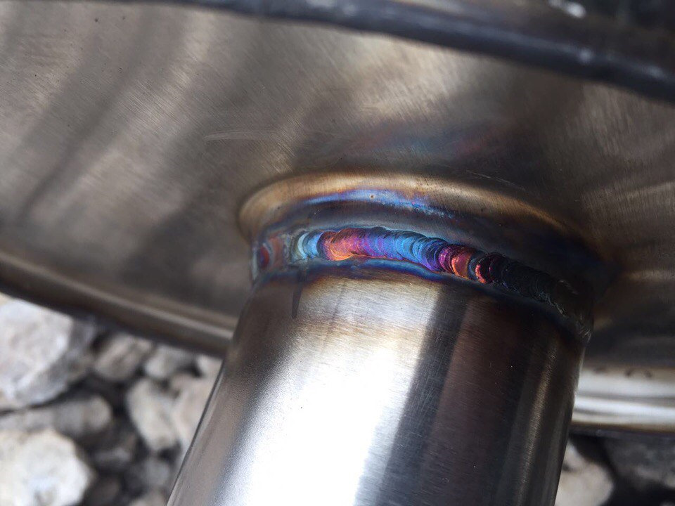 Тизер ещё одной выхлопной системы, ставим лайки. Сварка tig с поддувом ...