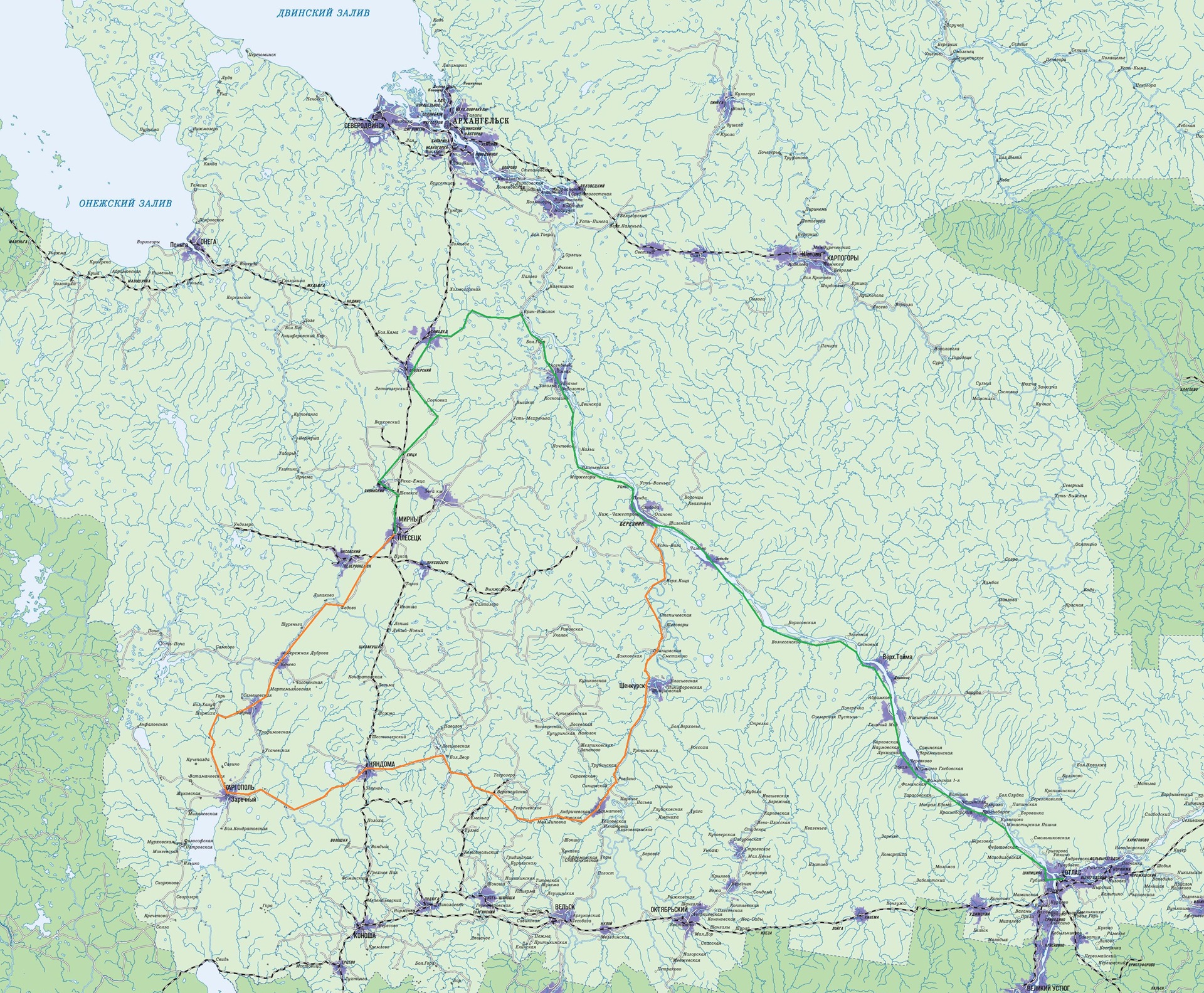 Подробная карта плесецка