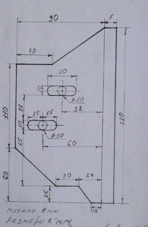Кронштейн переноса генератора нива 21214 с гур чертеж