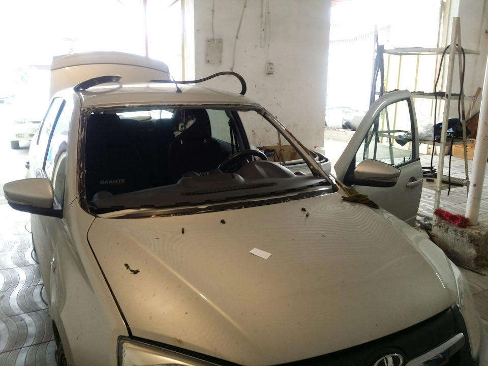 Как заменить лобовое стекло гранта Замена лобового стекла - Lada Granta Sport, 1,6 л, 2015 года визит на сервис DRI