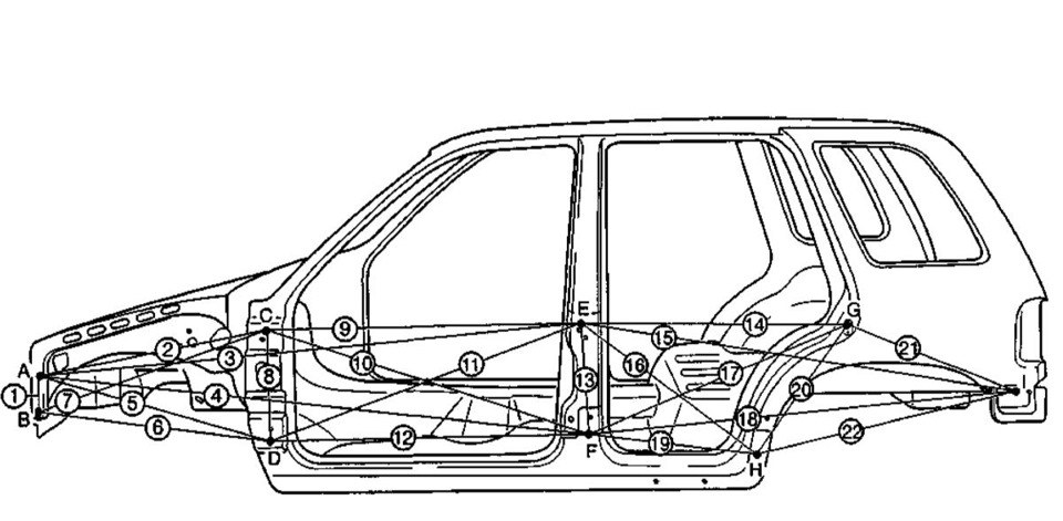 Чертеж рамы kia sportage 1