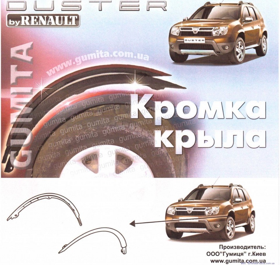 Защита кромки крыла — Renault Duster (1G), 1,6 л, 2012 года | стайлинг |  DRIVE2