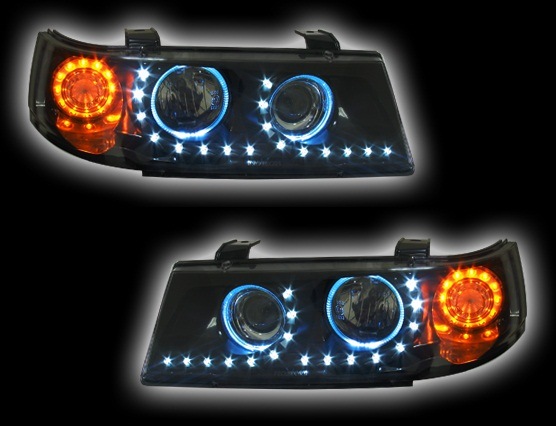 Передняя оптика LED HL2 BLACK + ДХО - Lada 112 Coupe, 1,6 л, 2009 года аксессуар