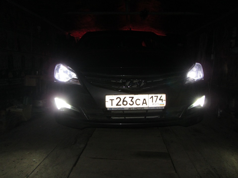 Ходовые огни — Hyundai Solaris Hatchback, 1,6 л, 2014 года | аксессуары ...
