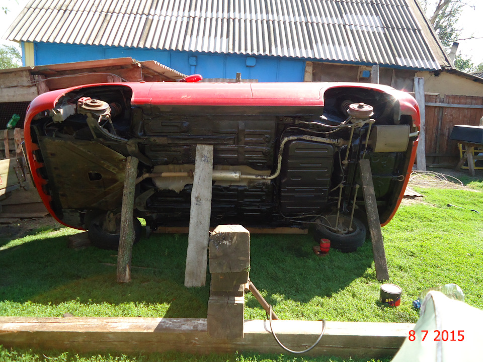 Обработка днища мастикой — Daewoo Nubira I, 1,6 л, 1998 года | своими ...