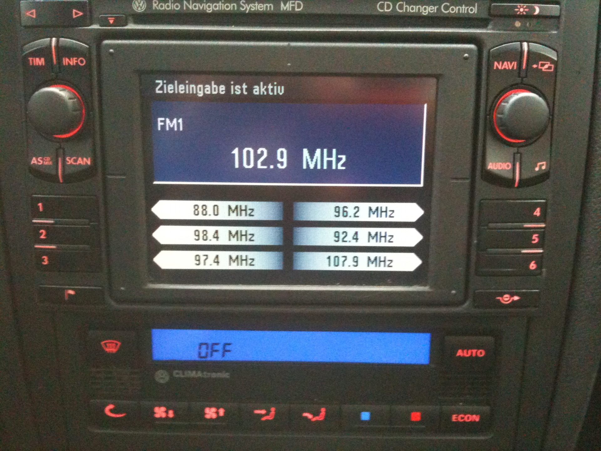 Radio Navigation System MFD — бортжурнал Volkswagen Golf 1