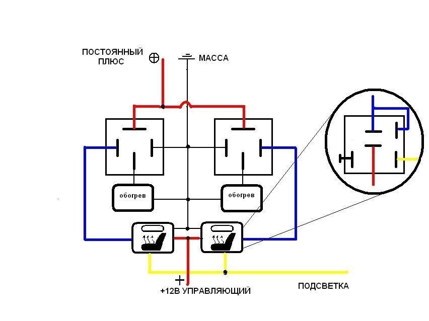 Реле подключения обогрева сидений