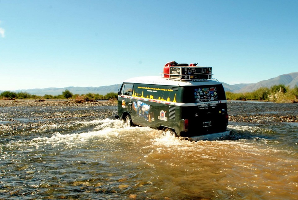 Volkswagen T2 around the Earth