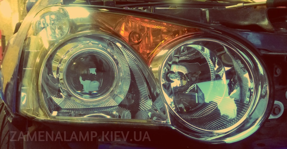 SUBARU IMPREZA установка биксеноновых линз SILVER series 3.0 ...