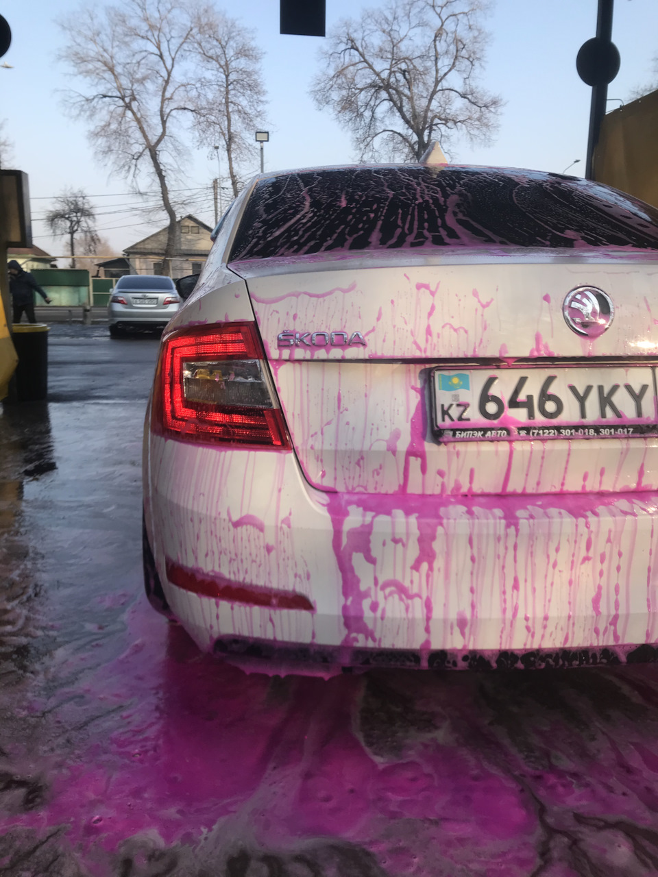 Pink foam ( розовая пена ) — Skoda Octavia A7 Mk3, 1,4 л, 2013 года | мойка  | DRIVE2