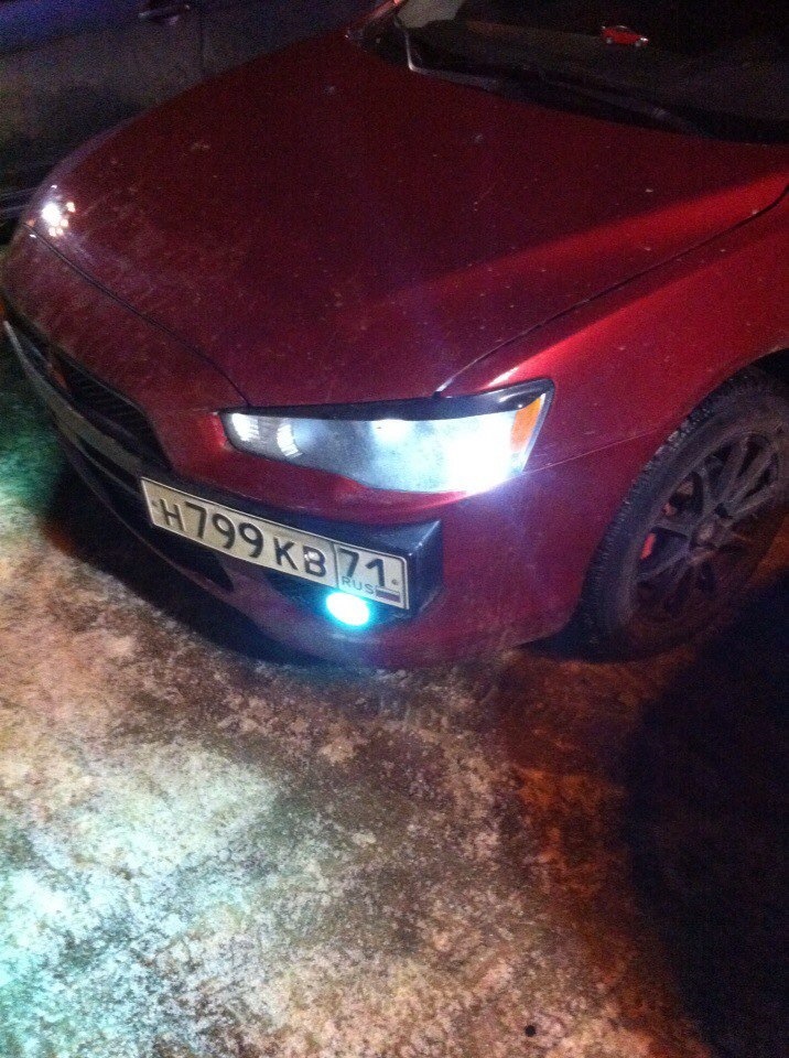 Ксенон в птф. + диоды в габариты — Mitsubishi Lancer X, 1,5 л, 2007 ...