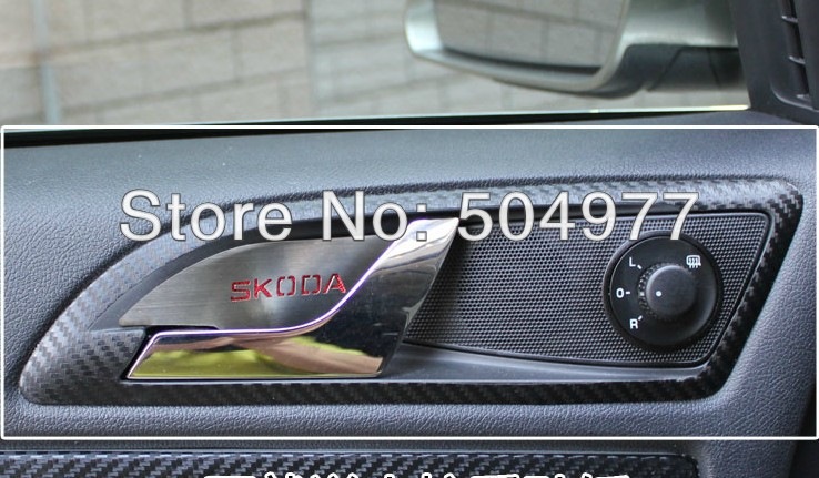 Накладки с надписью Skoda во внутренние ручки дверей — Skoda Octavia A5 ...