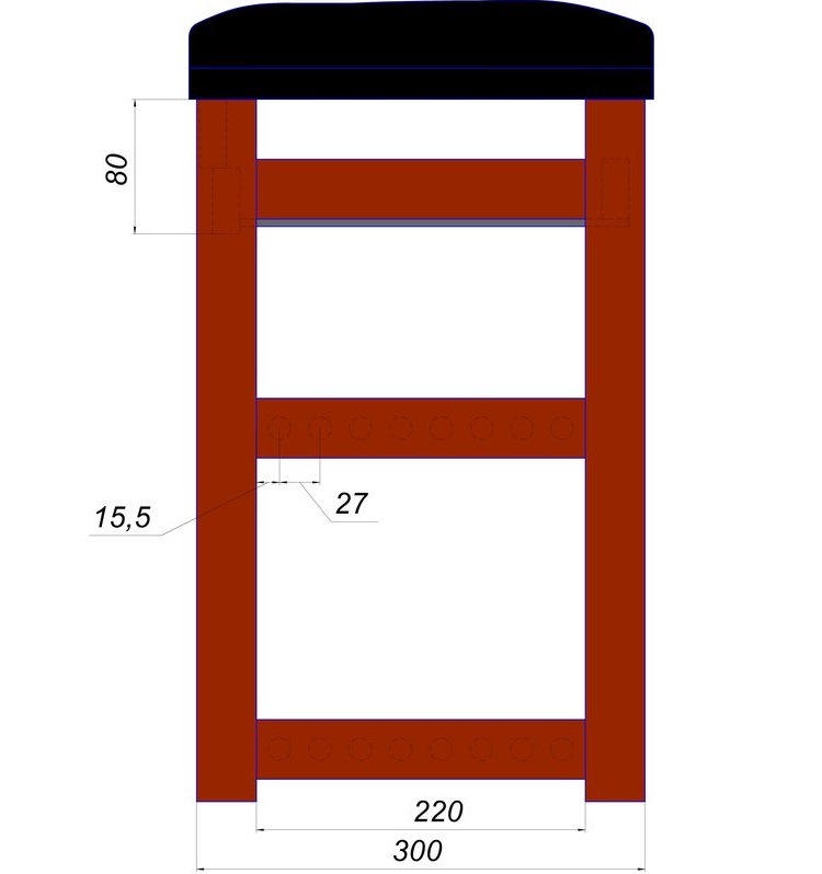 Полки из бруса 40х40