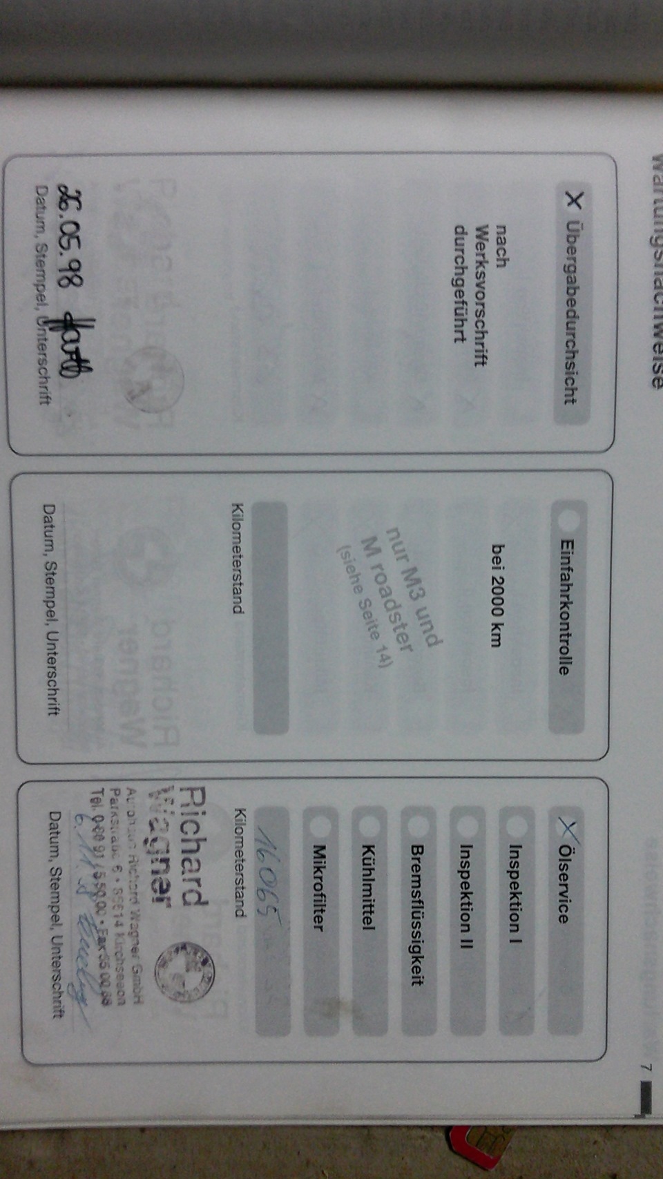 Нашел свою сервисную книгу — BMW 5 series (E39), 3,5 л, 1998 года ...