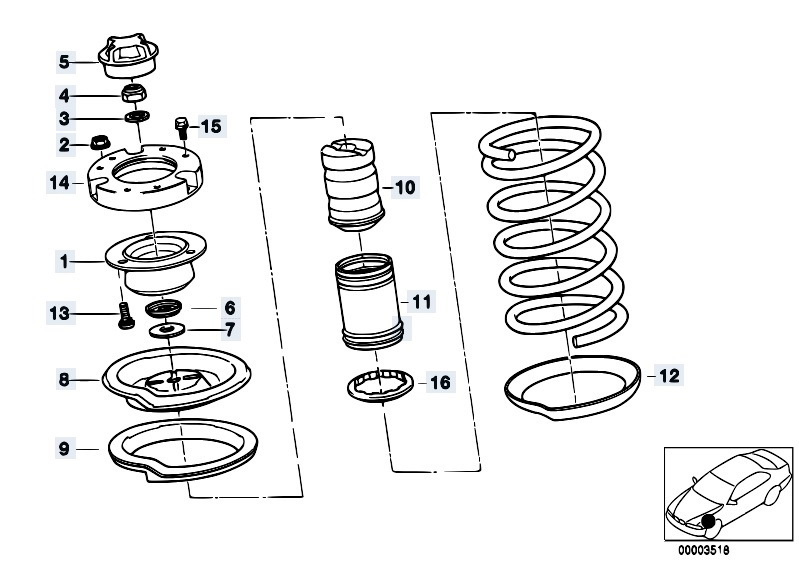 Опора амортизатора на BMW E34 (БМВ Е34)