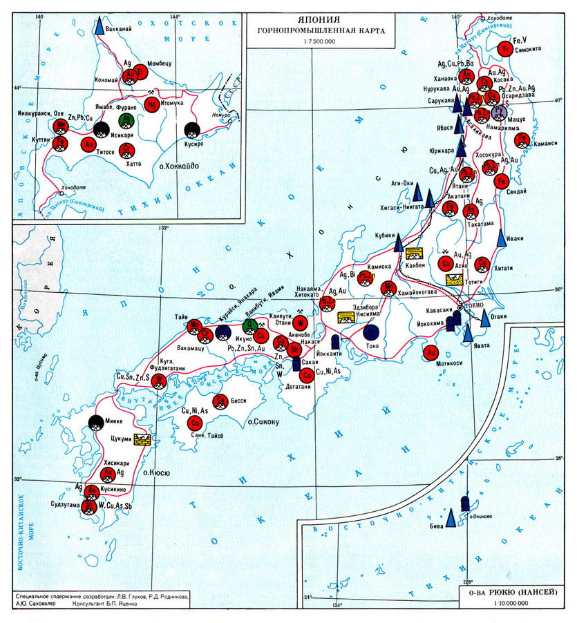 Карта месторождений японии