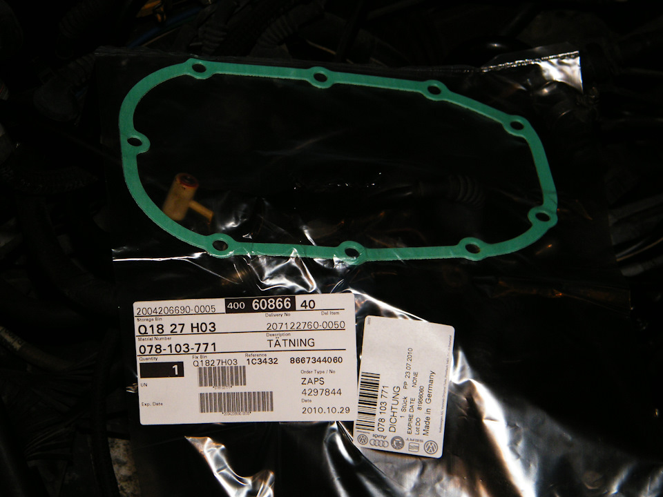 078103771 Прокладка, крышка картера (блок-картер двигателя) VAG ...