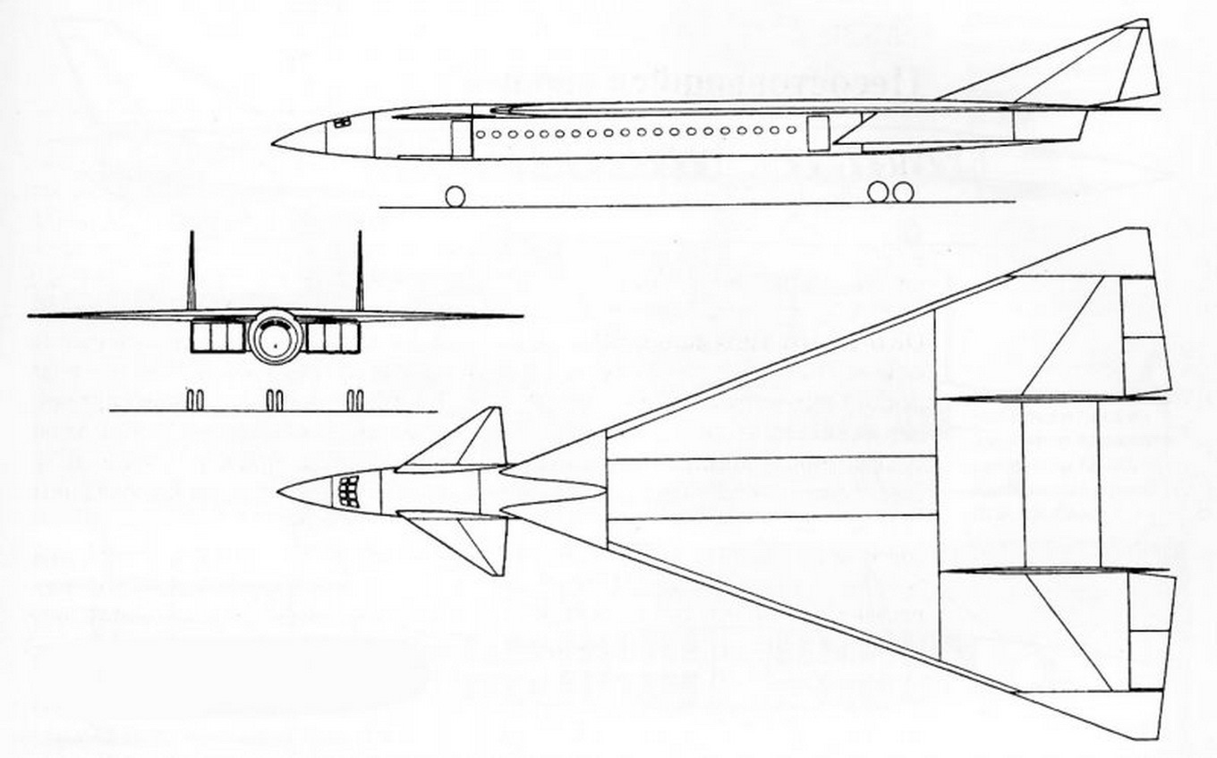 Самолет ту 144 рисунок