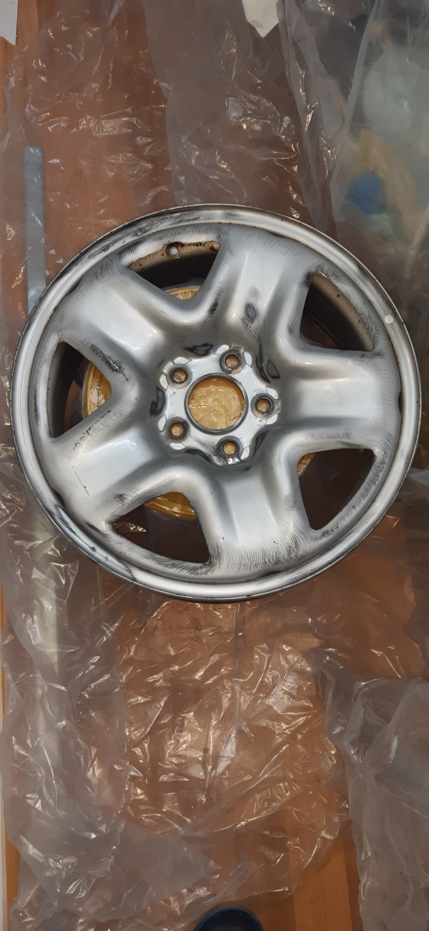 Покраска стальных дисков балончиком — Mazda CX-5 (1G), 2 л, 2013 года ...