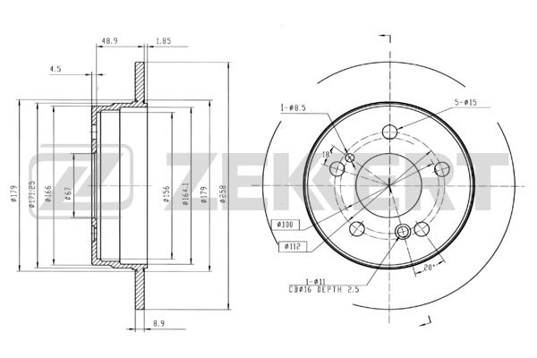 BS5020 Диск тормозное задний MB C-Class (202, 203) 93- (замена для BS ...