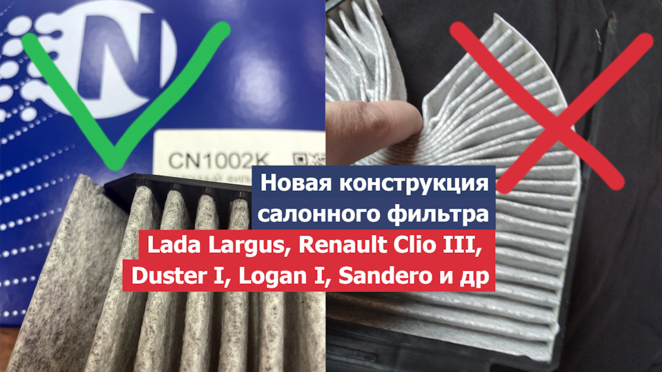 Новый салонный фильтр CN1002K для LADA Largus, Renault Duster I, Logan ...
