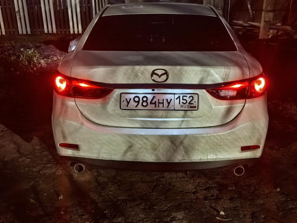 Mazda 6 GJ — Мягкая подсветка номера — Mazda 6 (3G) GJ, 2 л, 2014 года ...
