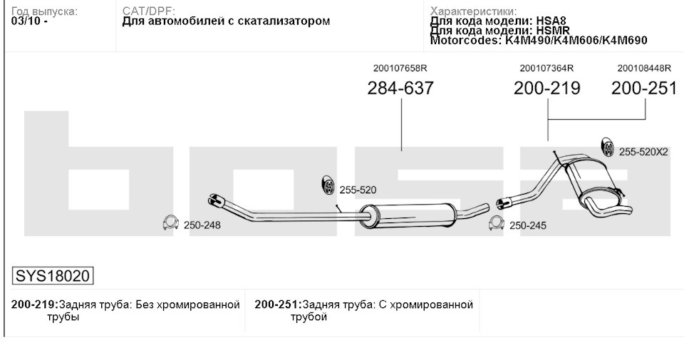 Труба вместо резонатора логан