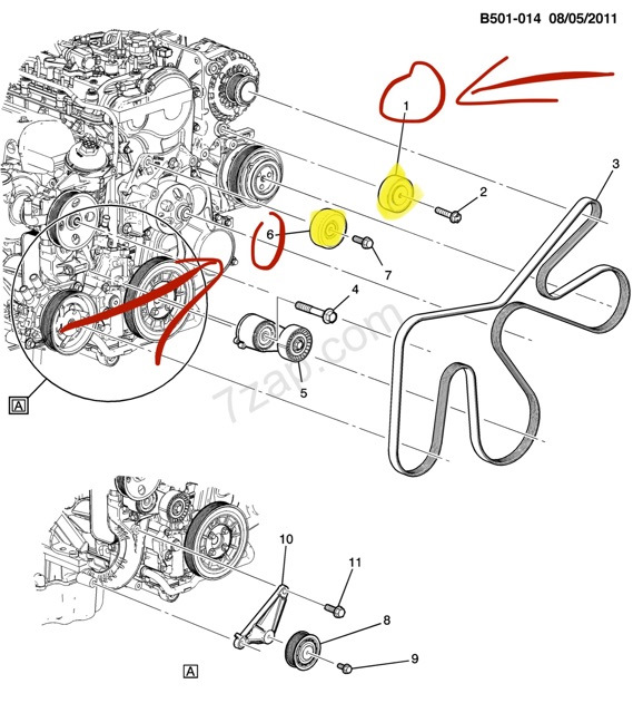 Схема ремня шевроле кобальт